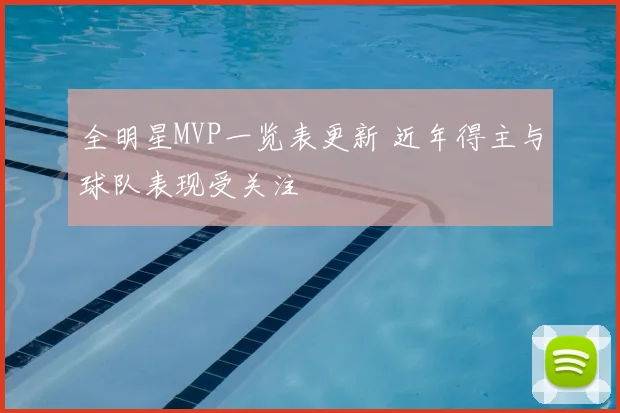 全明星MVP一览表更新 近年得主与球队表现受关注